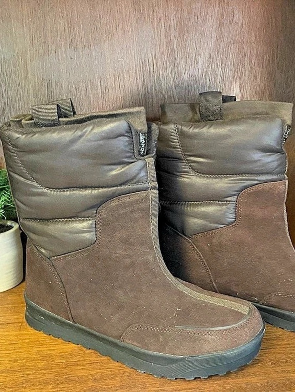 Lands End women’s Winter Boots Suede Brown US 8